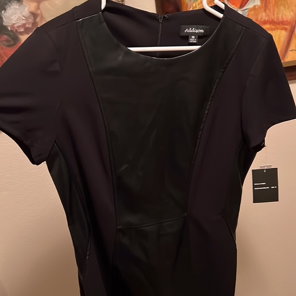 16 BLACK FAUX LEATHER ADDISON DRESS NWT - Picture 4 of 10
